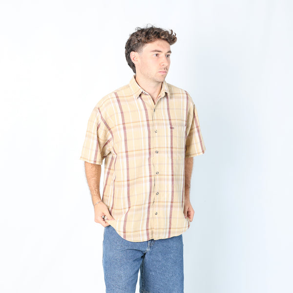 Beige 90s Guess Short Sleeve Shirt (M)